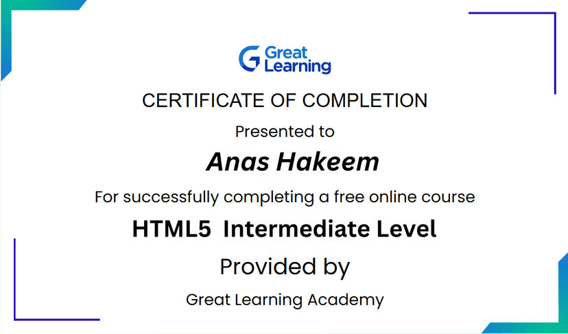 HTML5 Intermediate Level