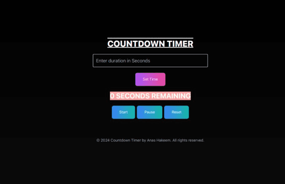 COUNTDOWN TIMER PROJECT